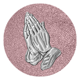 DAROUND 516 SL SH OR Silver Praying Hands Shimmer Orchid Background